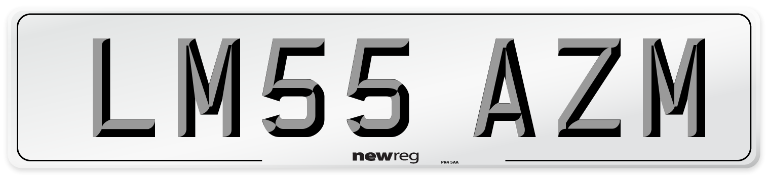 LM55 AZM Number Plate from New Reg